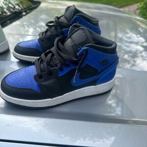 Jordan Black and Blue High-Top Sneakers